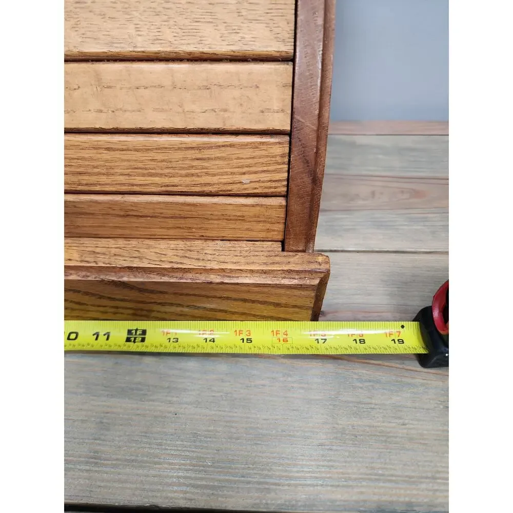 Bread Box Solid Oak Roll Top Rustic Farmhouse Amish Handcrafted